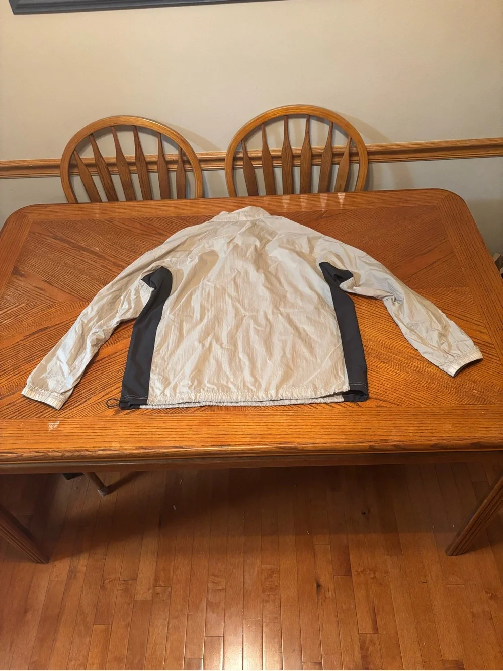 Old Navy Mens Active 1/4 Zip Jacket Large Beige Gray Windbreaker Pullover NWT